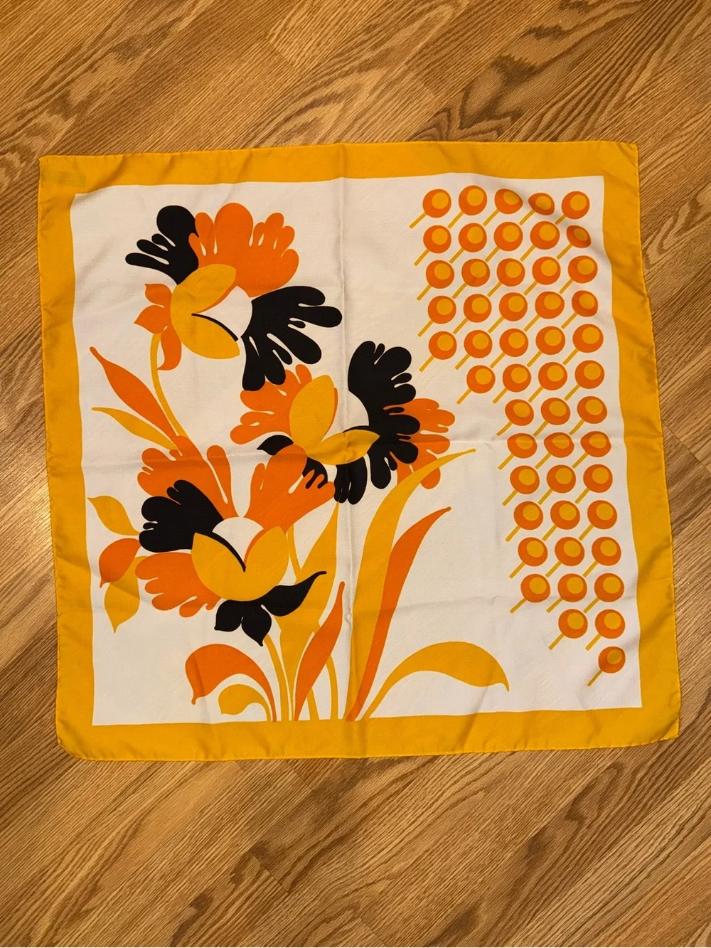 Vintage 1970s‎ Abstract Scarf 26” square